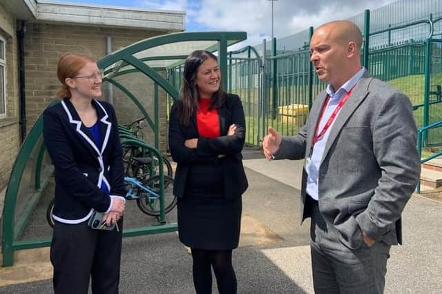 Holly Lynch MP with Lisa Nandy MP and Mungo Sheppard at Ash Green Primary School.