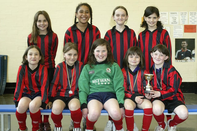 The girls football team at Riverside Junior and Infant School, Hebden Bridge, who won the Calderdale Primary School Girls Six-a-side tournament at Hipperholme and Lightcliffe High School in 2007.
Back row, from the left, are Corrie Jackson-Levrier, nine, Olga Machado-Legal, ten, Neeve Fisher, 11, Esme Pimlott, ten. Front, from the left, are Martha Salter, nine, Lucyna Kazmierski, nine, Rose Tierney, ten, Rhiannon Healey, nine, and Amy Sim, ten.