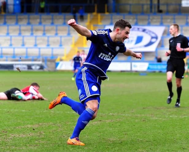 Connor Hughes in action for FC Halifax Town
