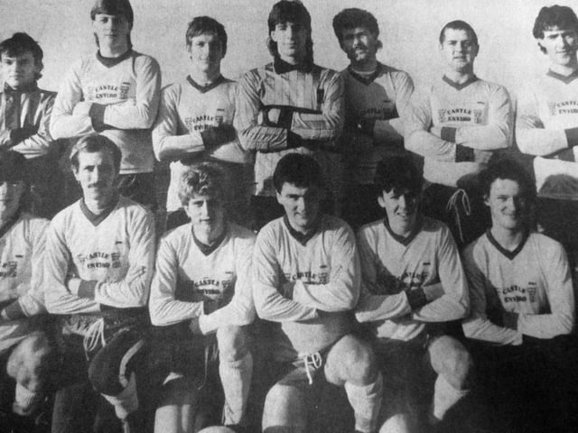 Gosport Sunday League. Back (from left): Chris Lewis (trainer), Les Dodd, Martin Waite, Neil Davidson, Kevin Brady, Paddy Flynn, Keith Martin. Front: Craig Jones, Gary Brown, Steve Frampton, Rick Miles, Steve Pardoe, Aaron Lewis