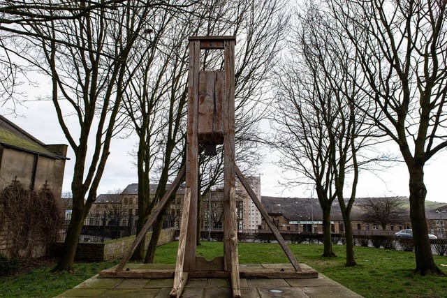 The Halifax gibbet was an early guillotine used in the town until the mid-17th century. It is thought that almost 100 people were beheaded in Halifax between the first recorded execution in 1286 and the last in 1650.