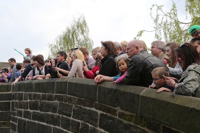 Crowds gather to watch the Duck Race in 2014.