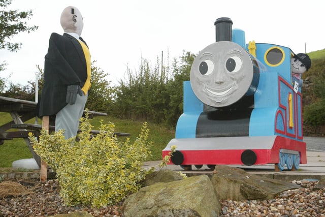Thomas the Tank Engine scarecrow back in 2002.