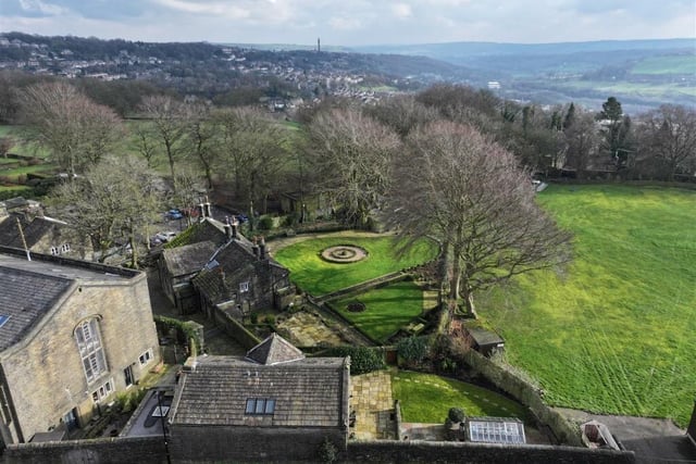 An aerial view of the property in its stunning location.