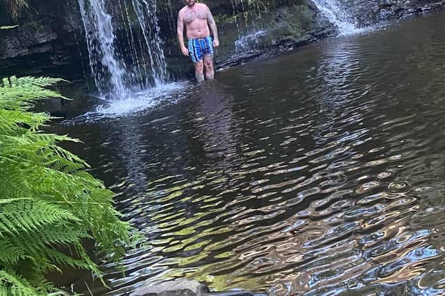 Ryan Uttley at Lumb Falls