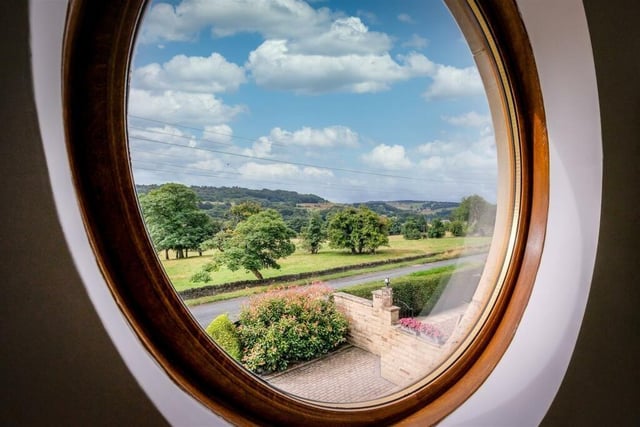 The stunning vista from this round window in the games room.