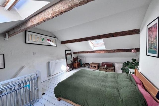 The beamed attic double bedroom.