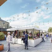 An artist’s impression of how the new Brighouse Market might look. Picture:  Brighouse Town Deal