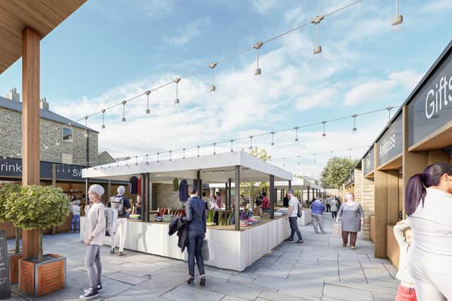 An artist’s impression of how the new Brighouse Market might look. Picture:  Brighouse Town Deal