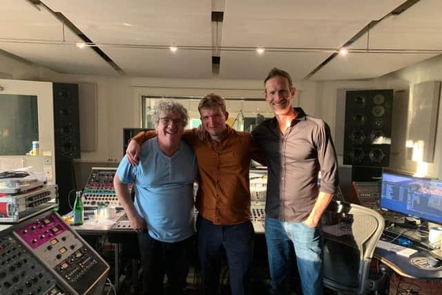 Pictured from left to right are recording engineer Paul Antonell, pianist Stephen Gott and musician James Sizemore