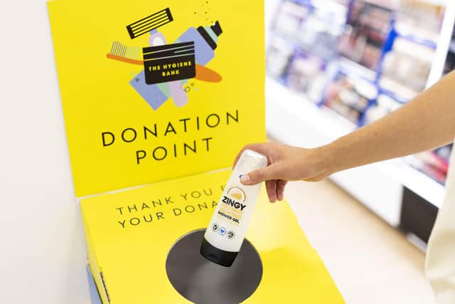 Donations can be made at any of the yellow Hygiene Bank donation points in Boots stores across the UK.
