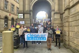Campaigners lobby Calderdale Climate Action Partnership members over the incinerator permit issue before they met at Halifax Town Hall