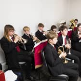 Hebden Bridge Junior Band playing at last year's World Dock Pudding Championship at Mytholmroyd Community Centre