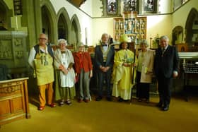 From the left: Hebden Royd Town Mayor's consort, Mr Eddie Hayes, Hebden Royd Town Mayor, Cllr Bernice Hayes, Deputy-Lieutenant of West Yorkshire's wife, Michelle Dargan-Cole, Mayor of Calderdale Cllr Ashley Evans, The Right Reverend Smitha Prasadam, Bishop of Huddersfield, Mayoress of Calderdale Rosie Tatchell, Deputy-Lieutenant of West Yorkshire, Tim Cole