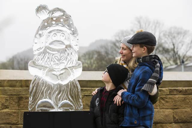 A family enjoying the ice sculptures at last year's event