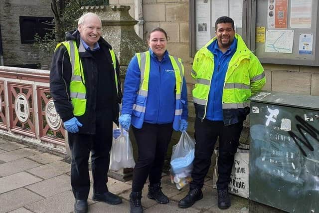 Some of the team members clearing up part of Calderdale