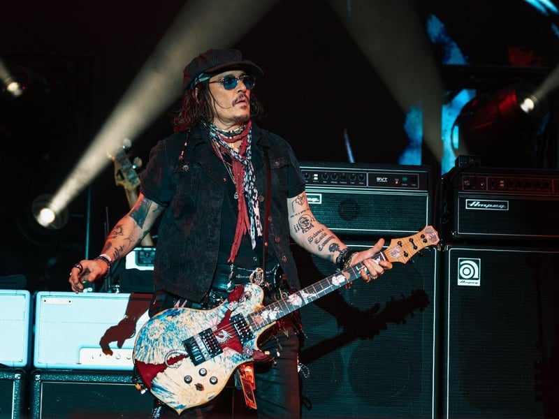 Johnny Depp at The Piece Hall with Hollywood Vampires