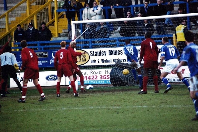 Brian Quailey taps in against Grays in the FA Trophy, February 1, 2003.