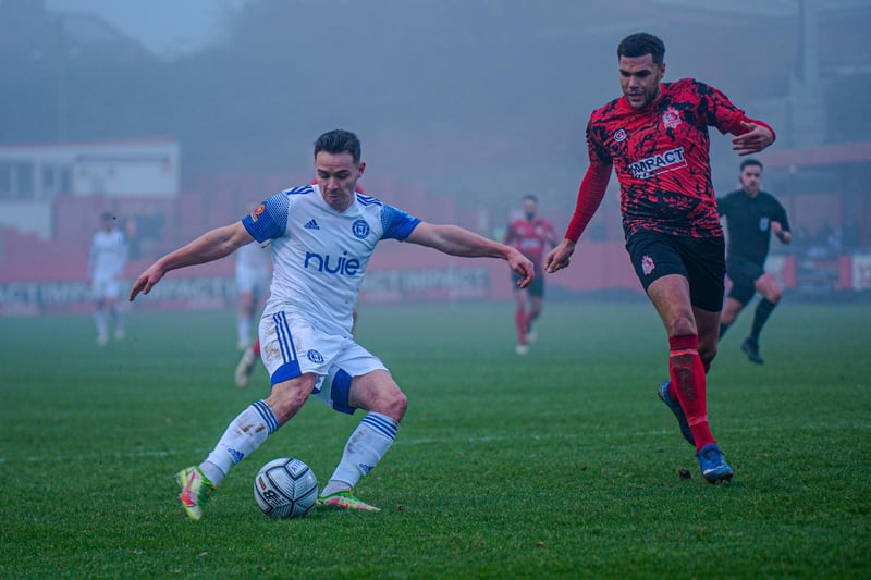 Town edged past former boss Billy Heath in the FA Trophy on penalties amid the fog on January 15. Photo: Marcus Branston