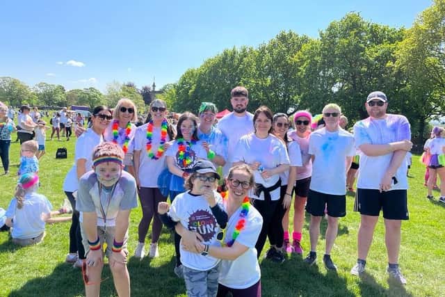 The team from Wilkinson Woodward taking part in the Colour Run
