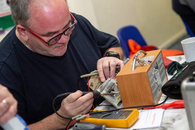 The first Skircoat Repair Cafe at All Saints Parish Hall. Pictured is Sean Wallace