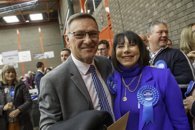 Craig Whittaker with his wife Elaine after winning the Calder Valley vote in 2019