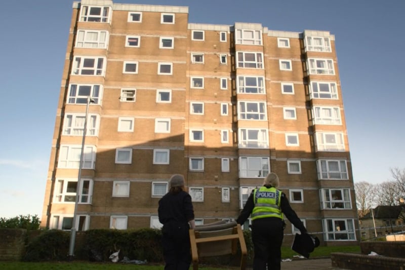 The flats around Brooksbank Gardens in Elland have been used throughout the series and are located behind the pharmacy where Faisal works. Picture: BBC