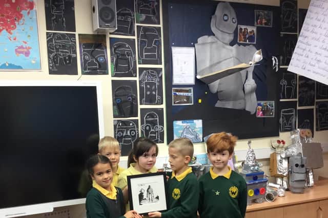 The Festival has also presented copies ofThe Iron Man, kindly donated byFaber & Faber,to Cornholme School for their library.