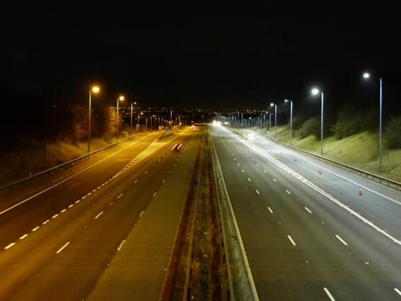 Upgrades to the lighting on the M62 between Halifax and Huddersfield