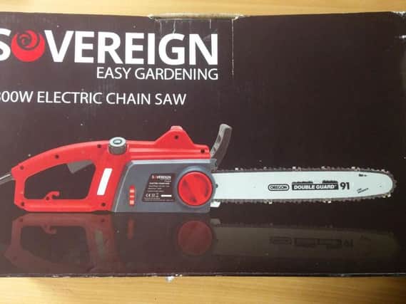 Chainsaw that was discovered in Halifax town centre (Photo: West Yorkshire Police)