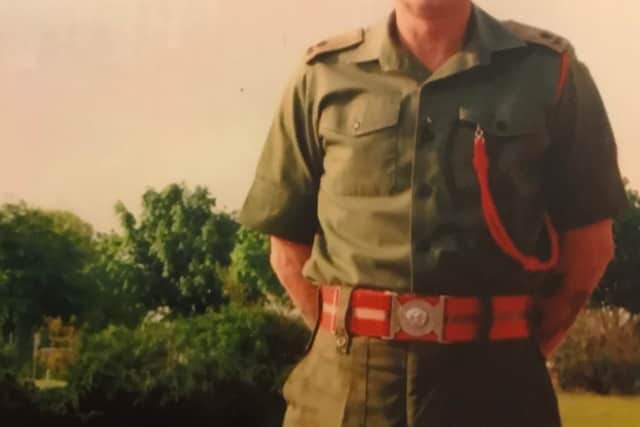 Officer Commanding Hook Company Brian Sykes in Weeton Barracks, 1996.