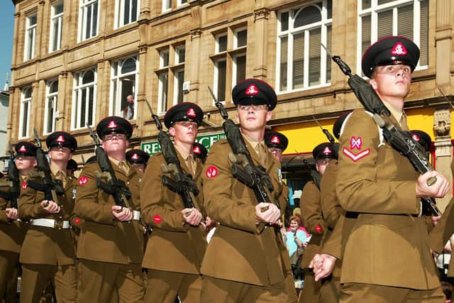 The Duke of Wellington's Regiment on a previous parade in Halifax