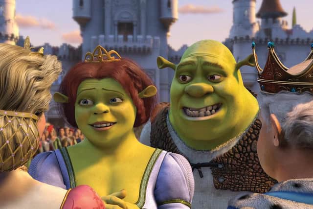 With four films in the series, the first Shrek film came out in 2001 starring Mike Myers and Cameron Diaz following an ogre who has his swamp invaded by fairy tale characters.