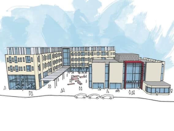 Artist drawing of what Northgate House and the former Halifax library could look like