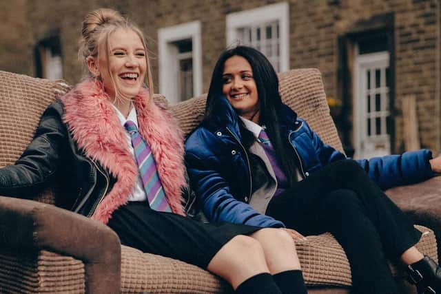 Missy (Poppy Lee Friar) and Nas (Amy Leigh Hickman). Picture by Edward Cooke/Channel 4