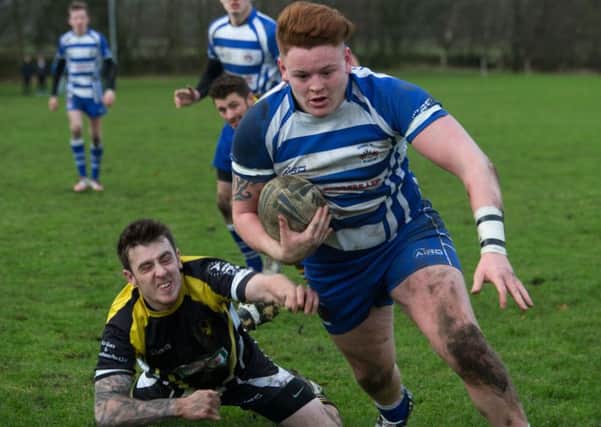 Actions from Stainland Stags v Siddal RL, at Stainland Rec. Pictured is Connor McCallum going in for a try