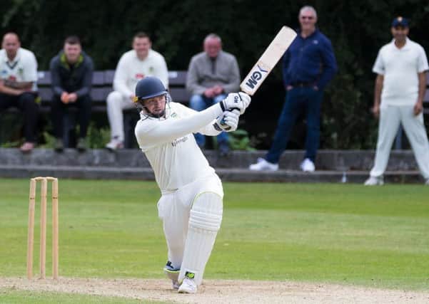 Actions from Triangle v Shelf-Northowram, at Triangle CC. Pictured is Nathan Madden