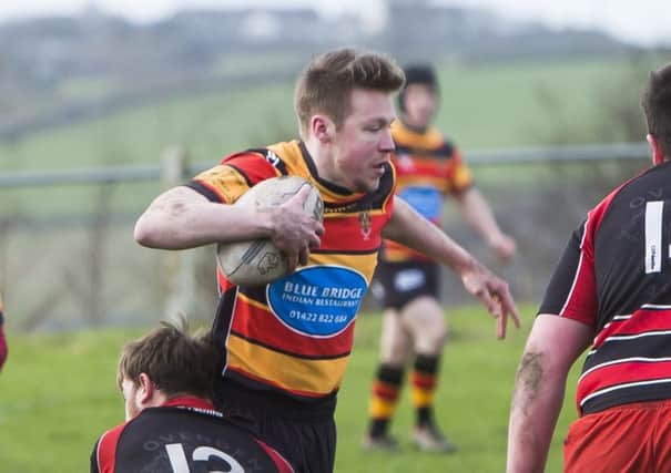 Rugby League - Ovenden v Brighouse Rangers. Andrew Esmond for Brighouse.