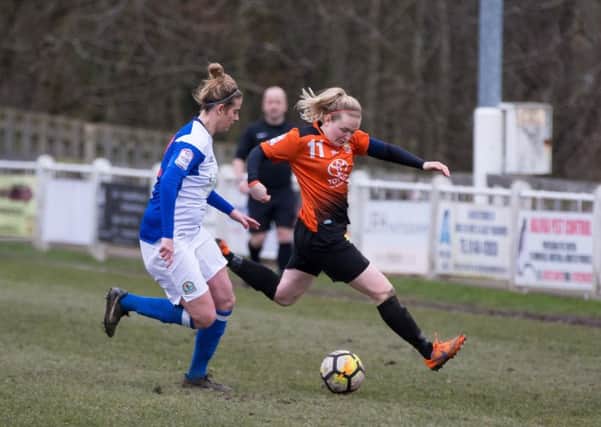 Actions from Brighouse Ladies v Blackburn Ladies, at St Giles Road. Pictured is Jodie Redgrave