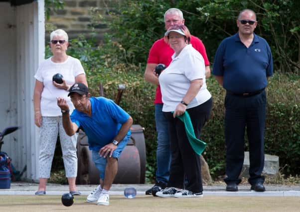 Actions from Halifax League over 50 mixed pairs, West End Bowling Club, Sowerby Bridge. Pictured is Alwyn Guide