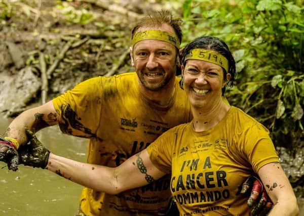 Tim and Sam Ingram at the Cancer Commando Challenge. Picture: Martyn Warwick.