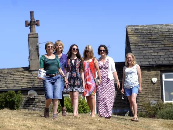 Descendants from the family Mary Taylor take part in a walk with Author Jill Liddington