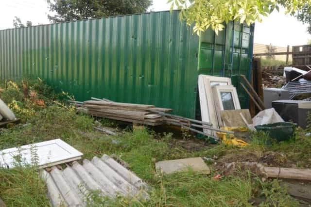 The shipping container where Tyron Charles was murdered