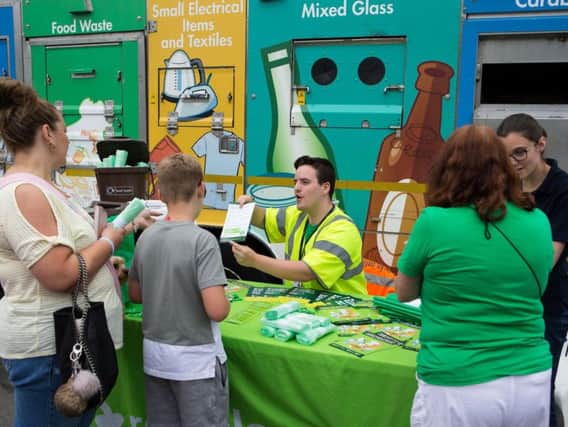 Calderdale Council Recycling information at the recent Halifax Police Station open day