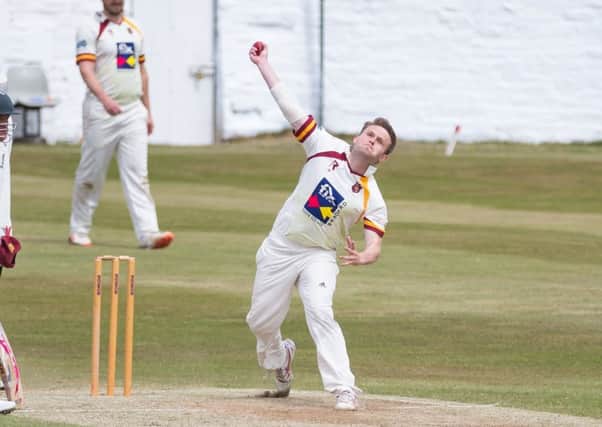 Actions from Illingworth v Blackley, at Illingworth CC. Pictured is Jamie Moorhouse