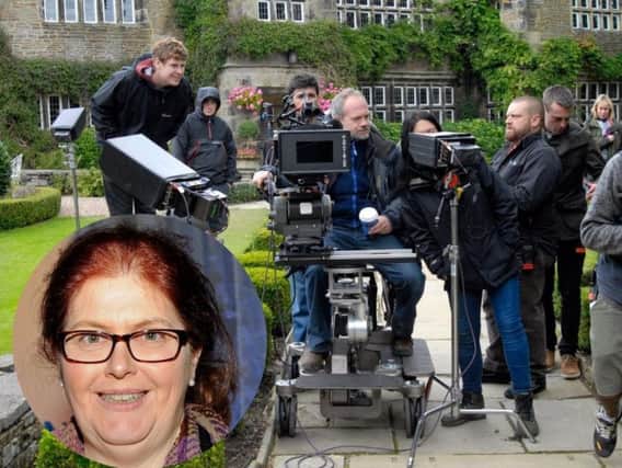 Filming of the second series of Last Tango in Halifax at Holdsworth House, Halifax. (Kyte Photography) Inset Sally Wainwright
