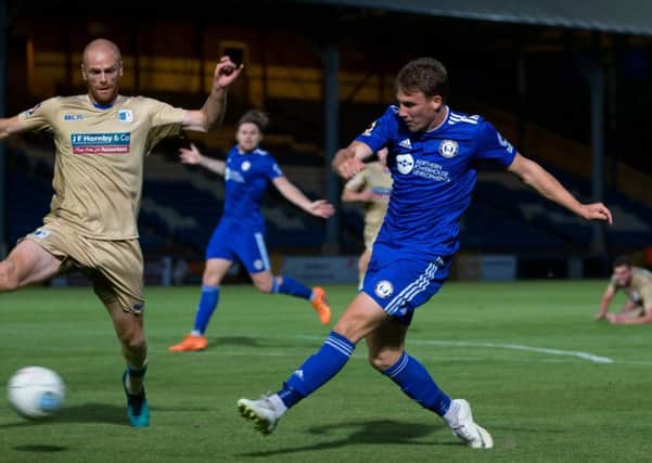 Actions from FC Halifax Town v  Barrow, at the MBI Shay Stadium