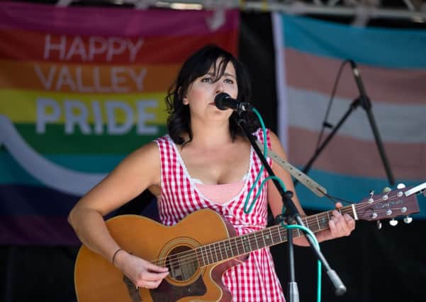 Molly Tilston, performs at Happy Valley Pride festival, Hebden Bridge