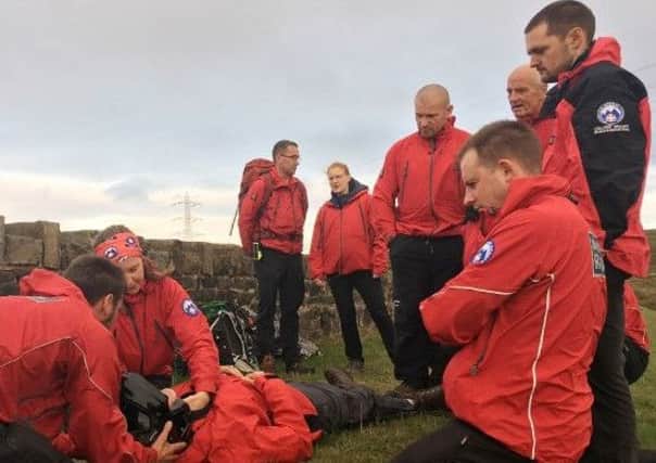 Holly Lynch MP with members of the Calder Valley Search and Rescue Team