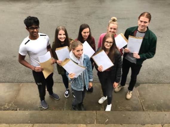 Students collect their results at Crossley Heath Grammar School